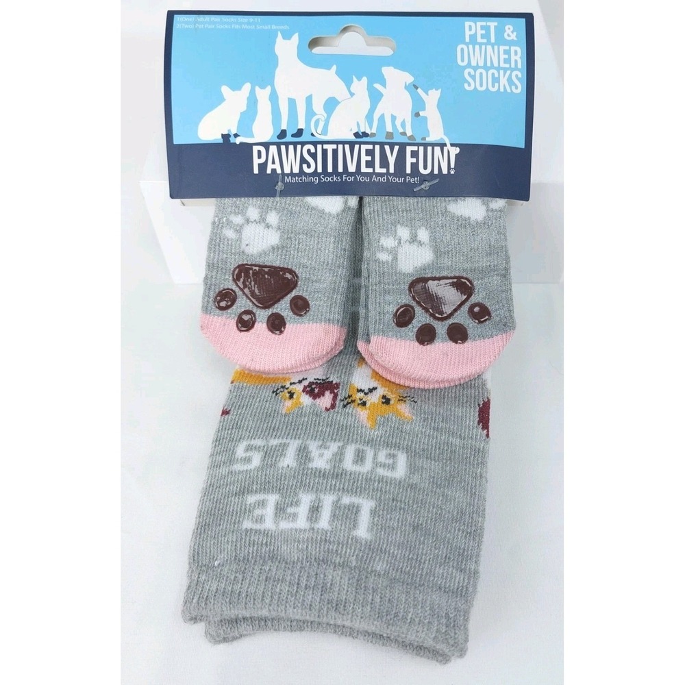 Pet & Owner Matching Socks 1 Adult Pair 9-11 - 1 Pair For Small Dog/Cat NEW